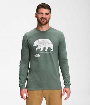 Camiseta The North Face Bearscape Hombre Verde | 7321864-RN