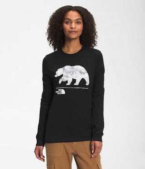 Camiseta The North Face Bearscape Mujer Negras Gris | 0142836-YU