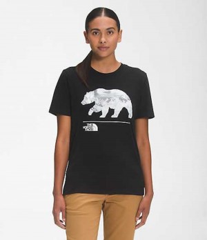 Camiseta The North Face Bearscape Mujer Negras Gris | 3685270-AX