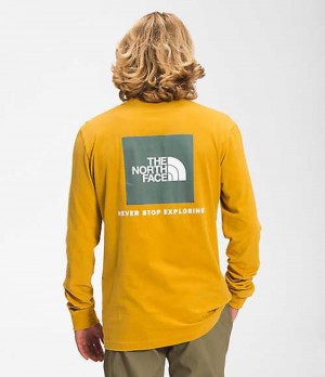 Camiseta The North Face Box NSE Hombre Amarillo | 7382054-KV