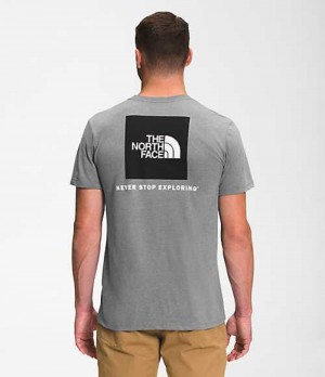 Camiseta The North Face Box NSE Hombre Gris Negras | 9760584-CR