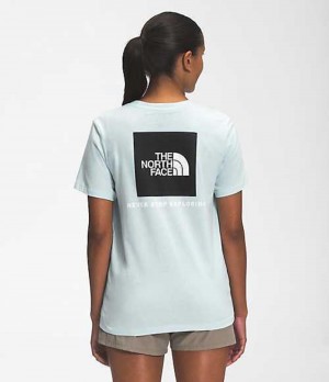 Camiseta The North Face Box NSE Mujer Azules | 7594320-EG