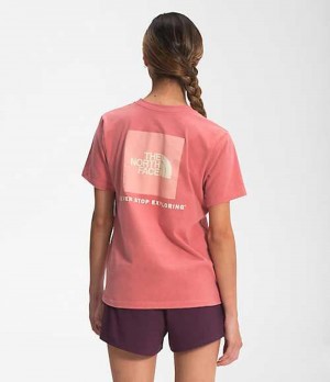 Camiseta The North Face Box NSE Mujer Rosas | 5837602-BH