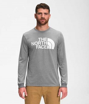 Camiseta The North Face Half Dome Hombre Gris Blancas | 5792064-HS