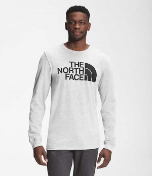 Camiseta The North Face Half Dome Hombre Gris Claro | 4839271-JO