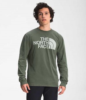 Camiseta The North Face Half Dome Hombre Verde Oliva | 9604875-HY