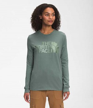 Camiseta The North Face Half Dome Mujer Verde | 9742508-TU