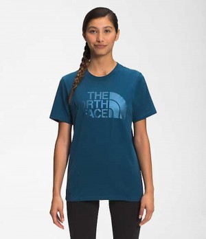 Camiseta The North Face Half Dome Mujer Azules | 6384952-XH