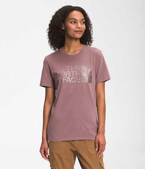 Camiseta The North Face Half Dome Mujer Moradas | 3629745-KQ