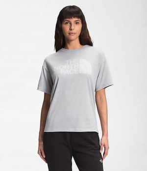 Camiseta The North Face Half Dome Mujer Gris Claro | 8732046-OV