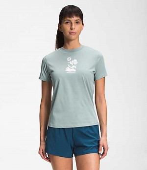 Camiseta The North Face Himalayan Mujer Plateadas Azules | 4379610-XB