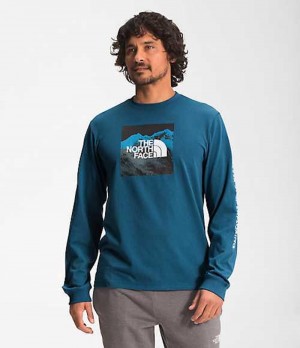 Camiseta The North Face Logo Play Hombre Azules | 5617240-NS