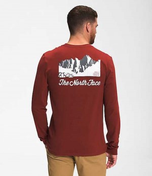 Camiseta The North Face Mountain Hombre Rojas | 8456391-TG