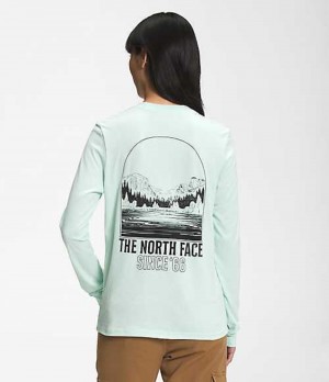 Camiseta The North Face Mountain Mujer Verde Menta | 1627345-QR