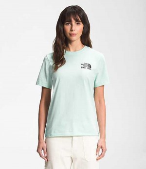 Camiseta The North Face Mountain Mujer Verde Menta | 1504872-ZV