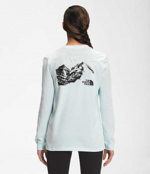 Camiseta The North Face Snowy Mountain Mujer Azules | 8319450-FR