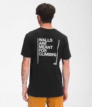 Camiseta The North Face Walls Hombre Negras | 1956783-XR