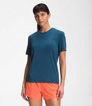 Camiseta The North Face Wander Mujer Azules | 6490238-RG