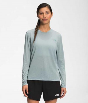 Camiseta The North Face Wander Mujer Plateadas Azules | 4952718-AI