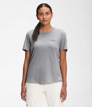 Camiseta The North Face Woodmont Mujer Gris | 6037921-VJ