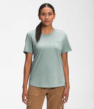 Camiseta The North Face Woodmont Mujer Verde | 4738596-GZ