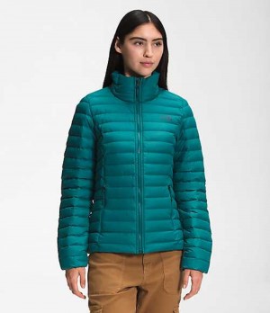 Chaqueta Plumas The North Face Stretch Mujer Turquesa | 6981074-BJ