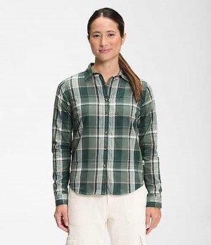 Shirts The North Face Berkeley Mujer Verde Oscuro | 1924305-OZ