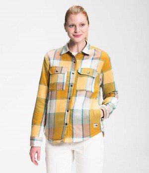 Shirts The North Face Campshire Mujer Amarillo | 0126754-MW