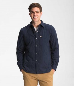 Shirts The North Face Quilted Overshirt Hombre Azul Marino Gris | 4597608-XF