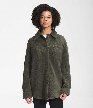 Shirts The North Face Wool Harrison Mujer Gris Marrones Verde | 8093542-VL