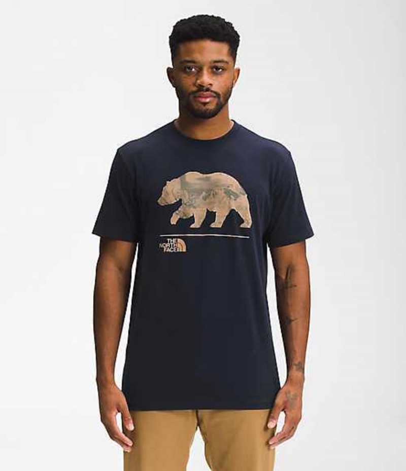 Camiseta The North Face Bearscape Hombre Azul Marino | 5307821-EC