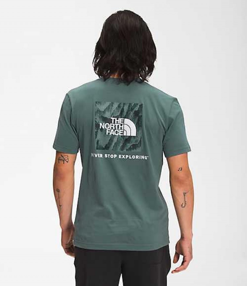 Camiseta The North Face Box NSE Hombre Verde | 6437810-UH