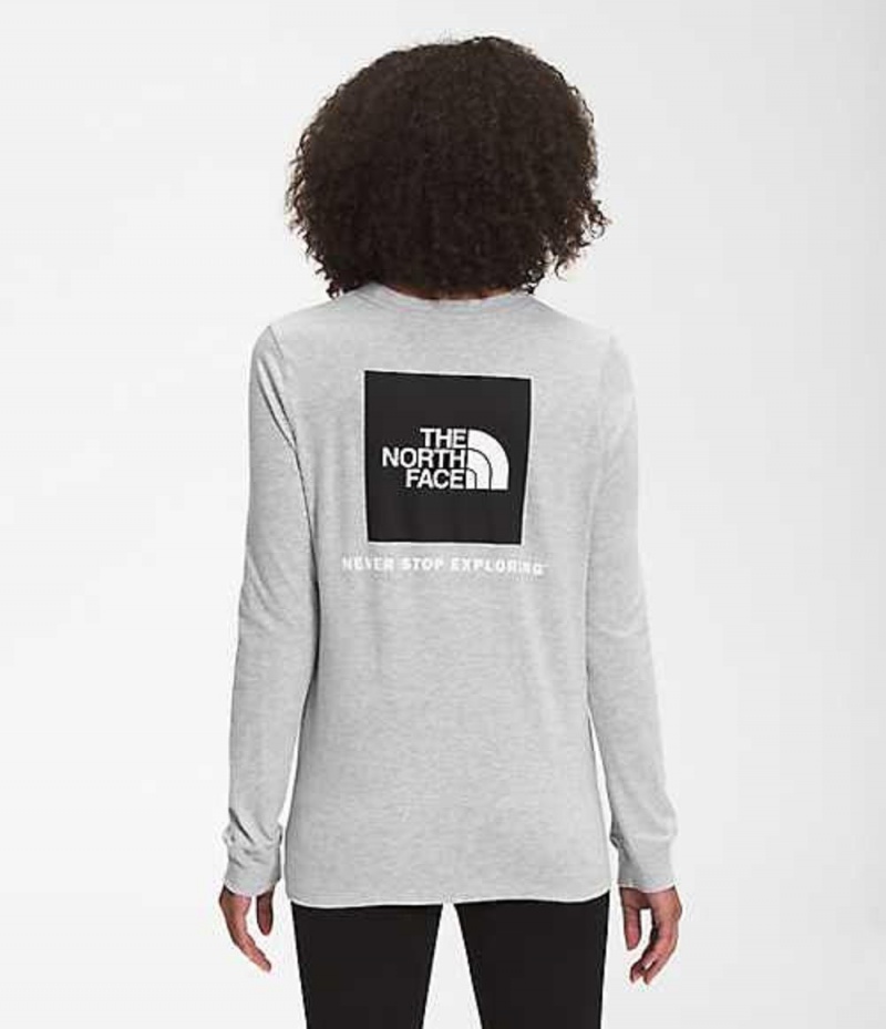 Camiseta The North Face Box NSE Mujer Gris Claro | 8241356-XI