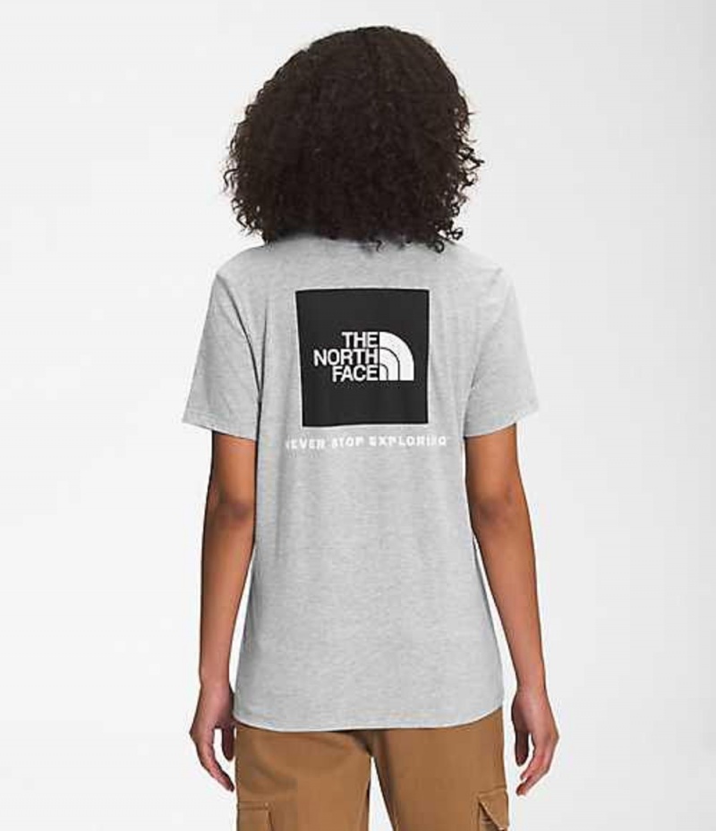 Camiseta The North Face Box NSE Mujer Gris Claro | 3456091-BR