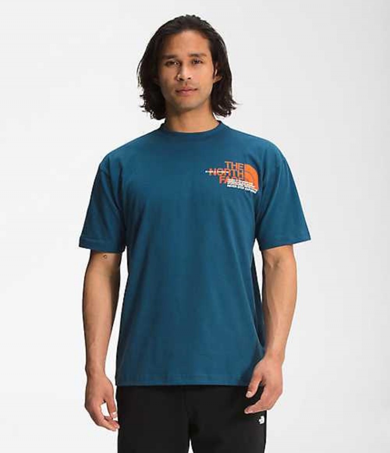 Camiseta The North Face Coordinates Hombre Azules | 7152649-OU