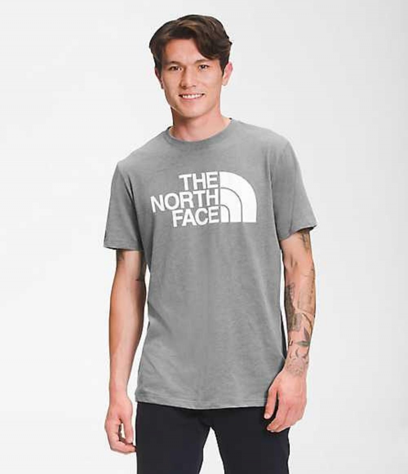 Camiseta The North Face Half Dome Hombre Gris Blancas | 1263708-GP