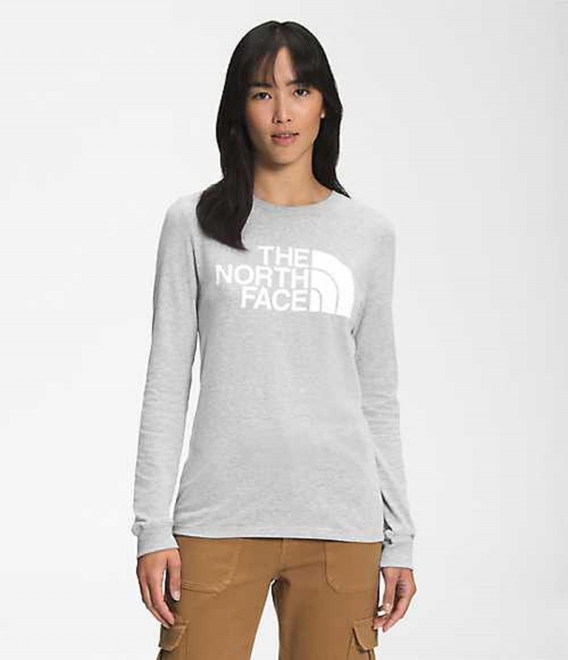 Camiseta The North Face Half Dome Mujer Gris Claro | 2896031-WK