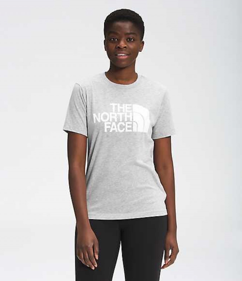 Camiseta The North Face Half Dome Mujer Gris Claro | 6087219-VH