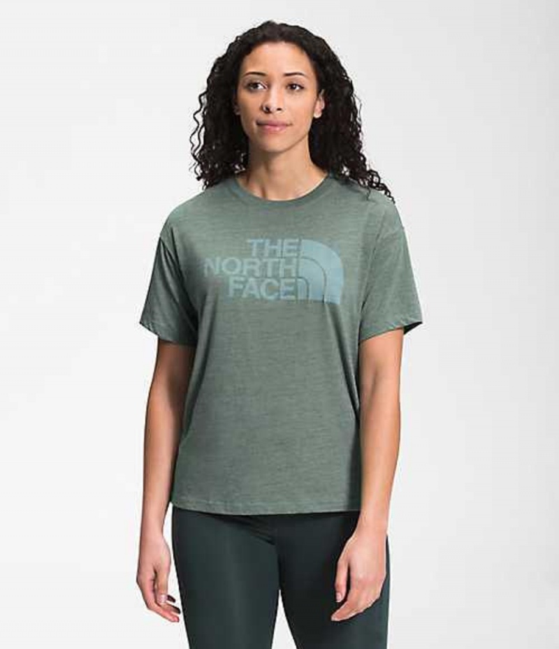 Camiseta The North Face Half Dome Mujer Verde | 4973206-HN