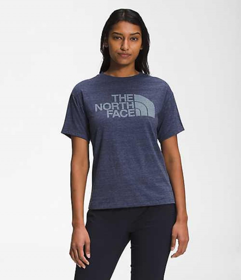 Camiseta The North Face Half Dome Mujer Azul Marino | 6028143-TW