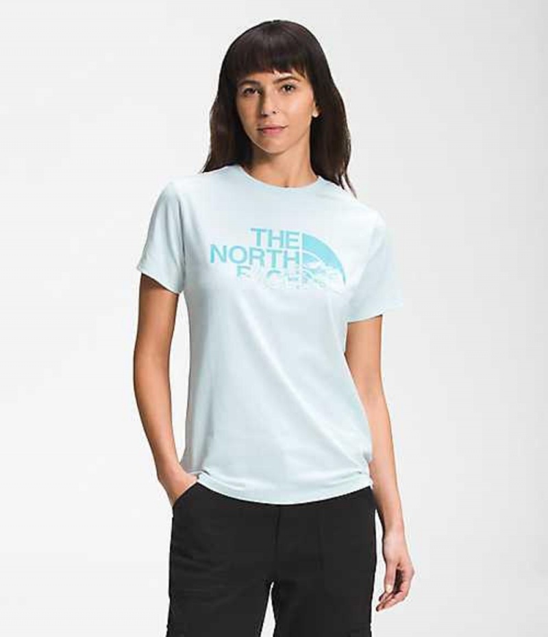 Camiseta The North Face Logo Play Mujer Azules | 3410597-TK