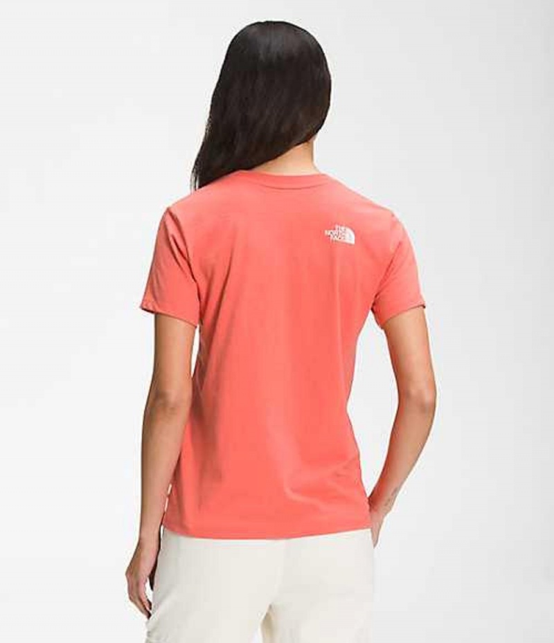 Camiseta The North Face Logo Play Mujer Naranjas | 0587643-DR