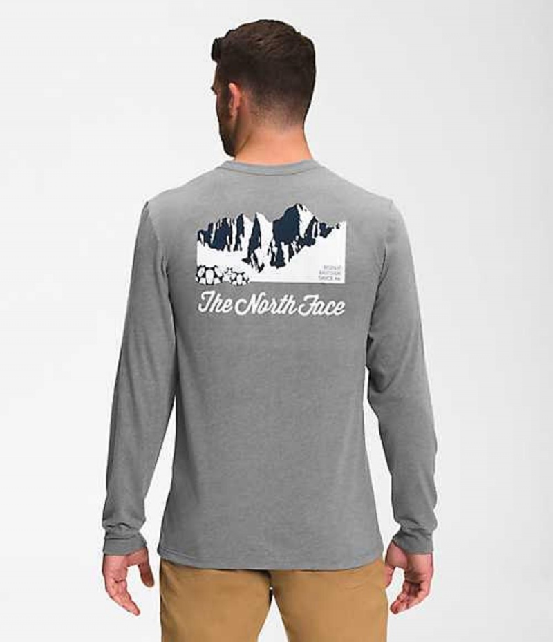 Camiseta The North Face Mountain Hombre Gris | 0783451-BW