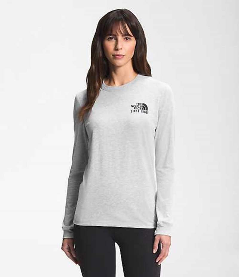 Camiseta The North Face Mountain Mujer Gris Claro | 3147652-QC