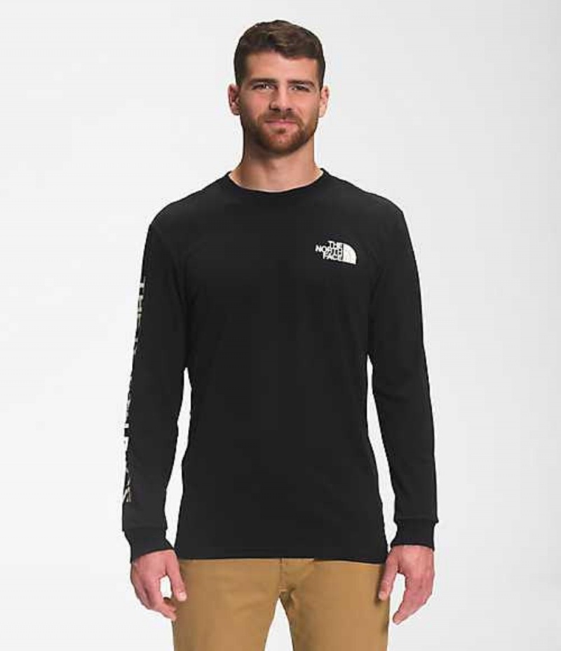 Camiseta The North Face TNF™ Sleeve Hit Hombre Negras Blancas | 7683210-CO