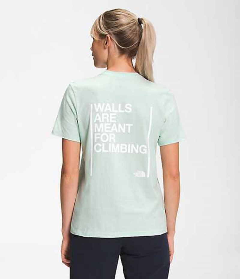 Camiseta The North Face Walls Mujer Verde Menta | 1743029-RV