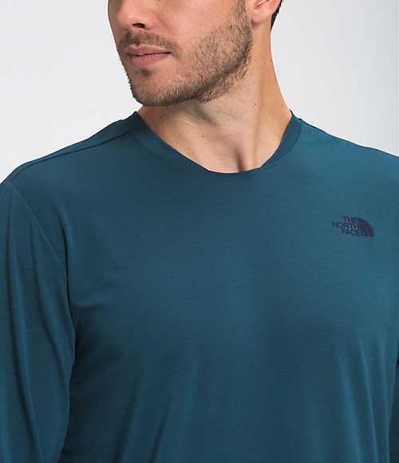 Camiseta The North Face Wander Hombre Azules | 9614208-LO