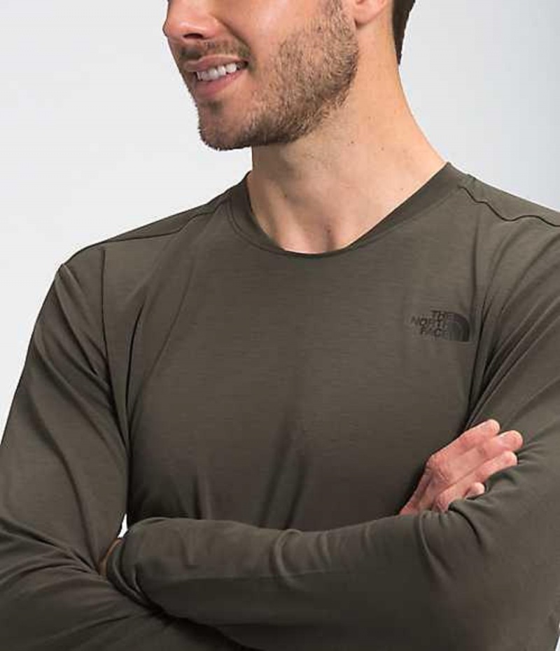 Camiseta The North Face Wander Hombre Gris Marrones Verde | 1473625-VN