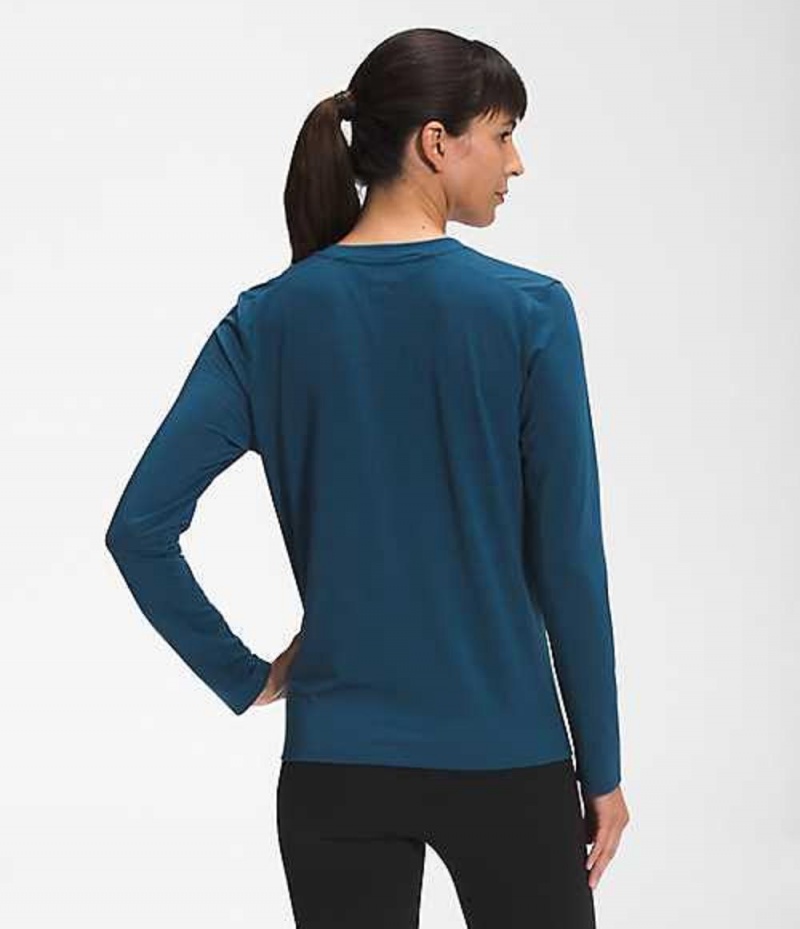 Camiseta The North Face Wander Mujer Azules | 3610458-HA