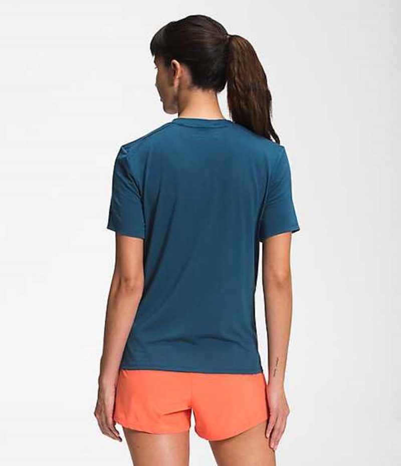 Camiseta The North Face Wander Mujer Azules | 6490238-RG